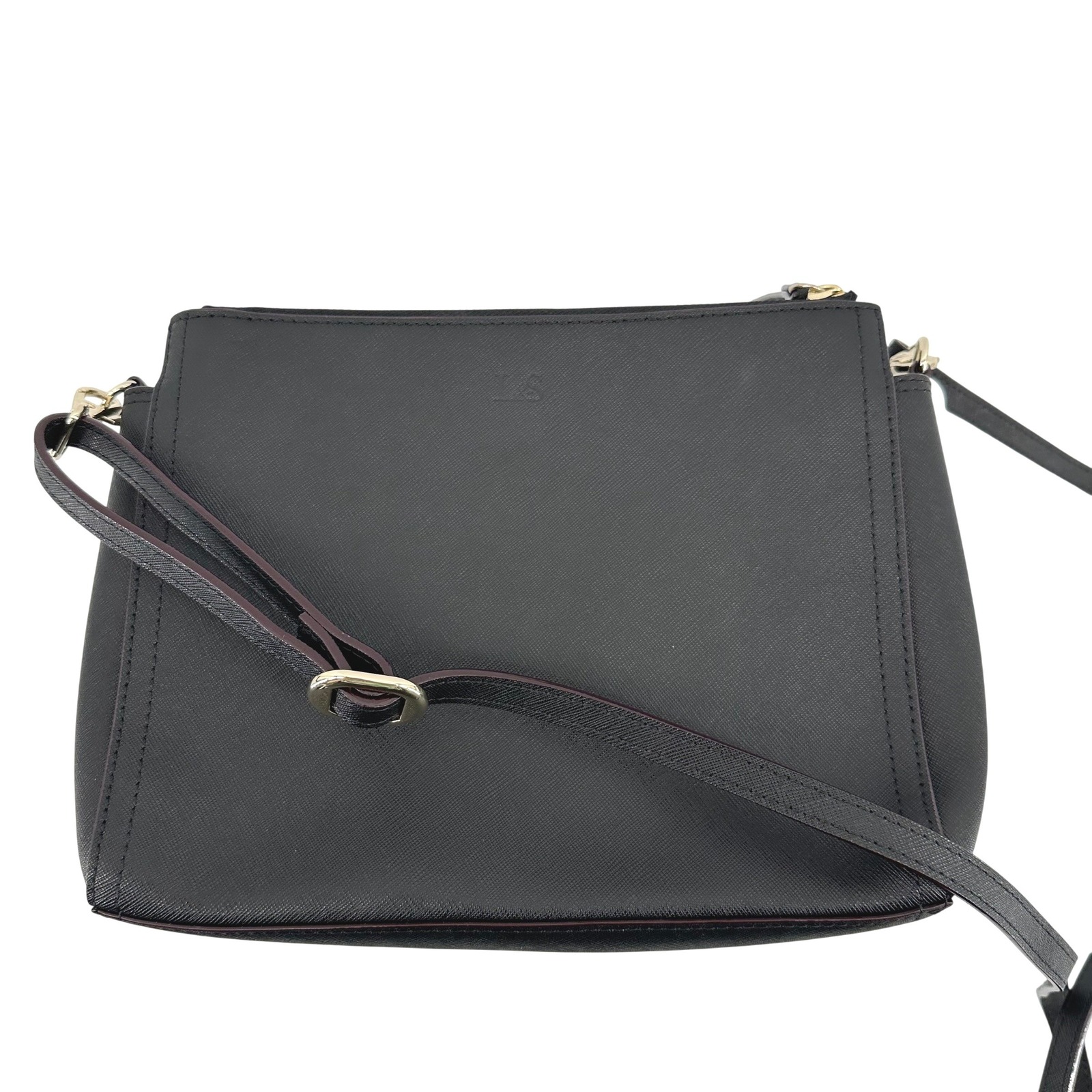 Lo & Sons Crossbody Bag Small Black Leather Minimalist Chic Structured Classic
